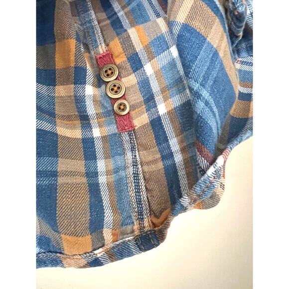 Territory Ahead Men's 100% Cotton Flannel Plaid Button-Up Shirt Top XXL Blue - Picture 2 of 4
